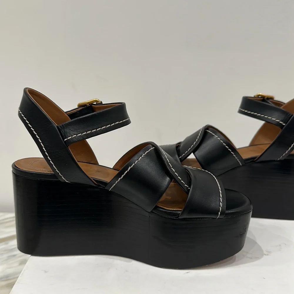 CHLOE ADIGE PEPE CORVETTE BLACK 35 1/2 5.5 - Picture 6 of 8